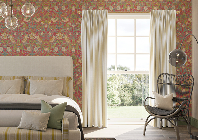 Lace Stripes, Treasure - Made to Measure Curtains - Image 3